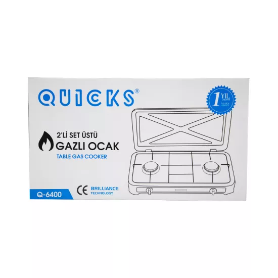 Qaz peçi Q-6400 2 gözlü Boz