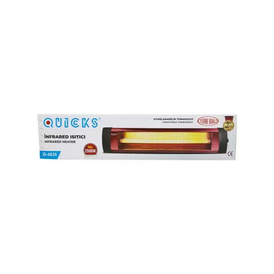 Elektrik peçi Q-6835 spirallı ayaqlı 2500W qara