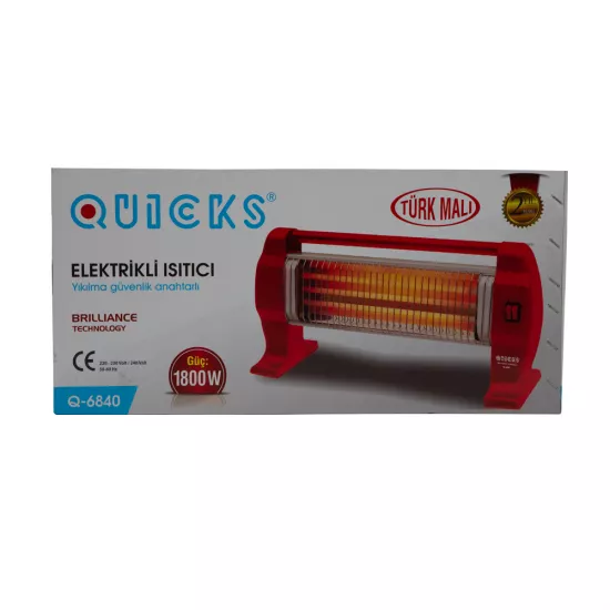 Elektrik peçi Q-6840 3 Gözlü qırmızı 1800W