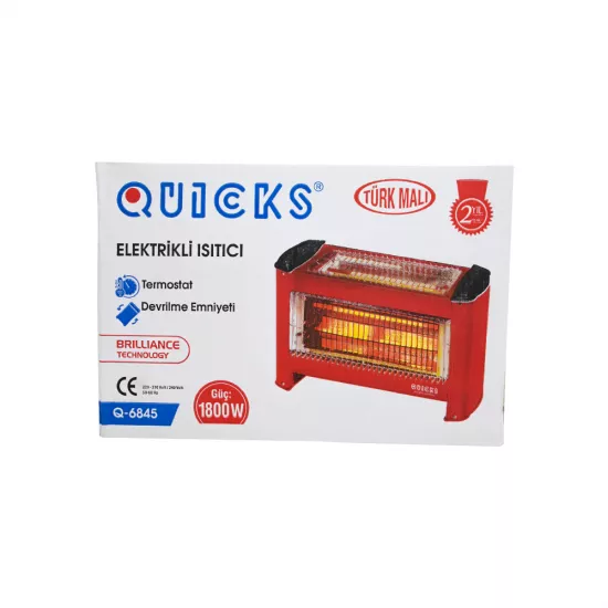 Elektrik peçi Q-6845 3 Gözlü bardovu 1800W